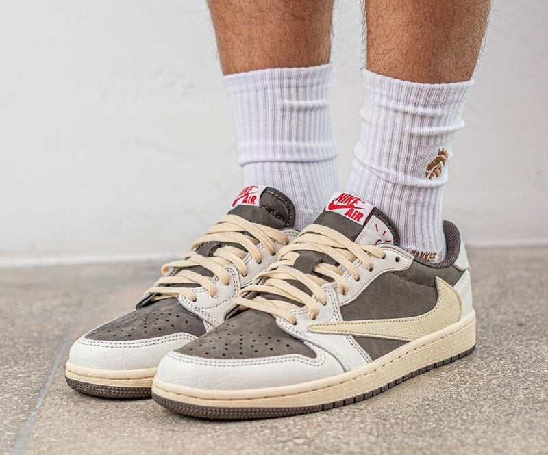 Travis Scott x Air Jordan 1 Low White and Beige